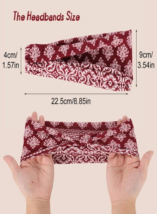 obeoby 8 Pack Headbands for Women, Boho Style Headbands Valentine Day Outfit Accessories for Women Non Slip Fashion Wide Hairband - Image 4